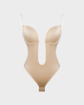 Strapless U Plunge Thong Bodysuit